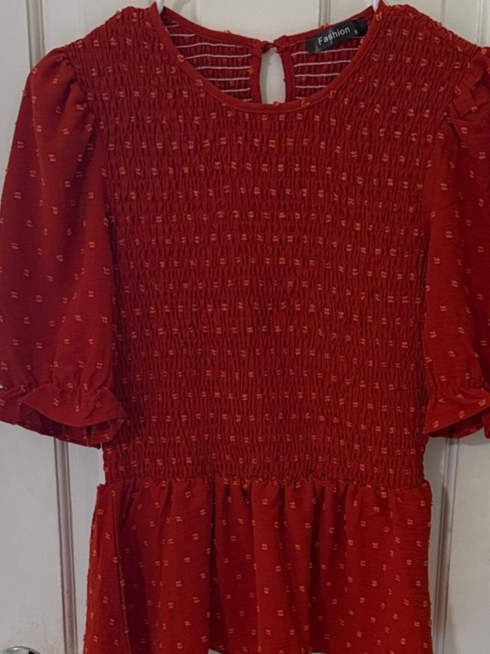 Orange Smocked Women's Top